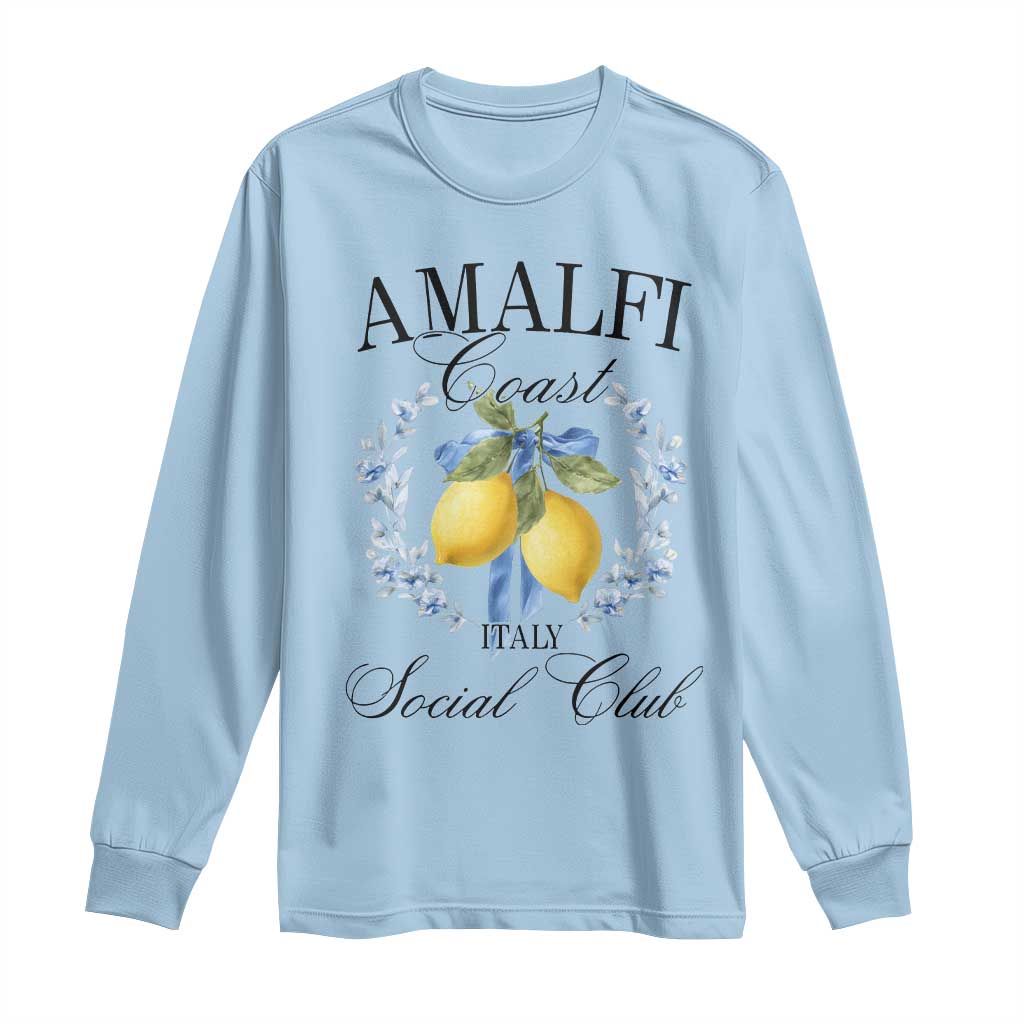 Amalfi Italy Coast Social Club Long Sleeve Shirt Coquette Bow Lemon Travel - Wonder Print Shop