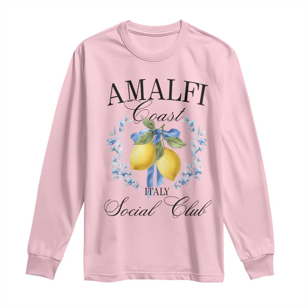 Amalfi Italy Coast Social Club Long Sleeve Shirt Coquette Bow Lemon Travel - Wonder Print Shop