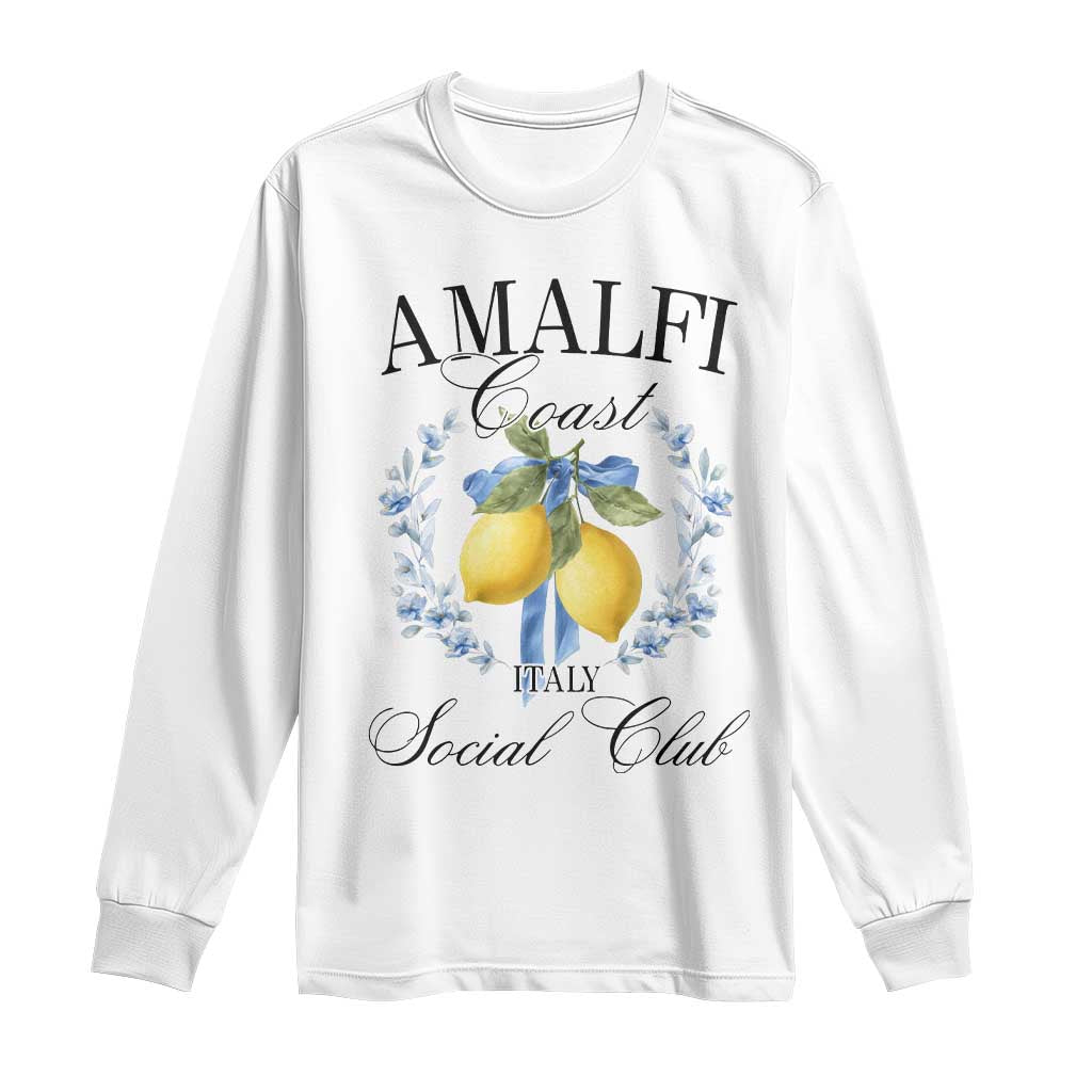 Amalfi Italy Coast Social Club Long Sleeve Shirt Coquette Bow Lemon Travel - Wonder Print Shop