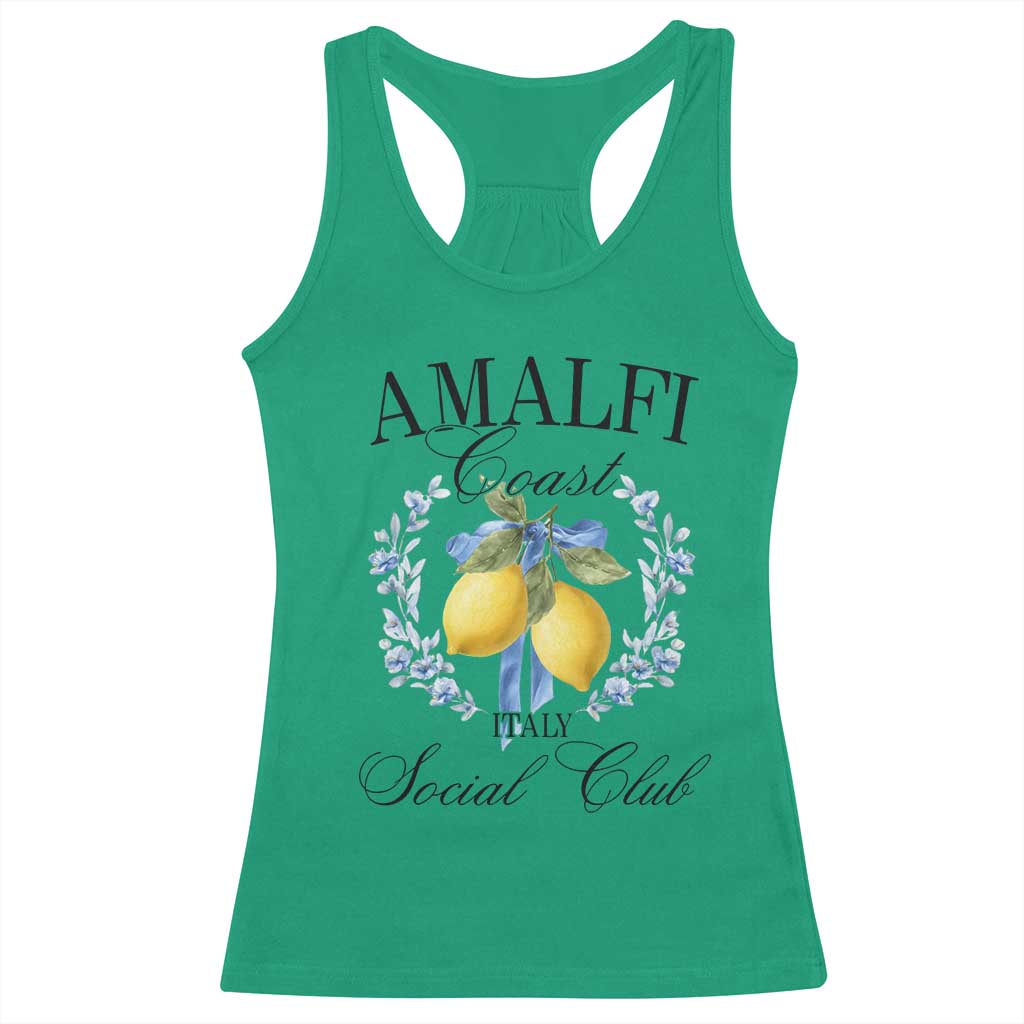 Amalfi Italy Coast Social Club Racerback Tank Top Coquette Bow Lemon Travel - Wonder Print Shop
