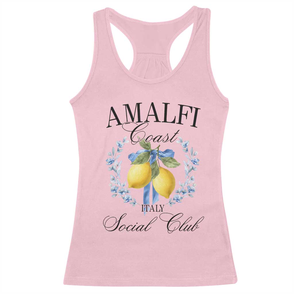 Amalfi Italy Coast Social Club Racerback Tank Top Coquette Bow Lemon Travel - Wonder Print Shop