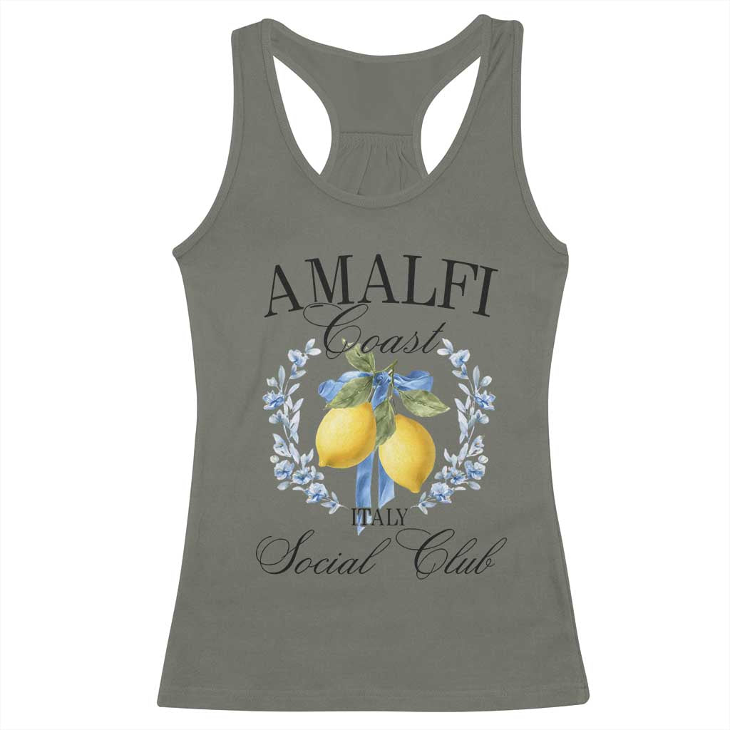 Amalfi Italy Coast Social Club Racerback Tank Top Coquette Bow Lemon Travel - Wonder Print Shop