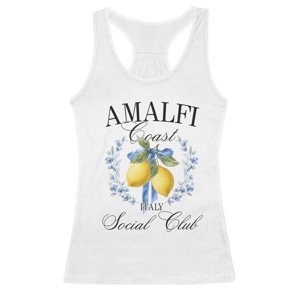 Amalfi Italy Coast Social Club Racerback Tank Top Coquette Bow Lemon Travel - Wonder Print Shop