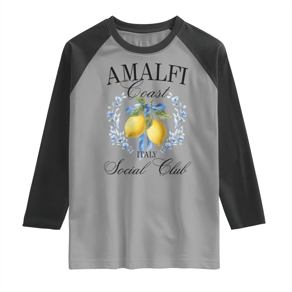 Amalfi Italy Coast Social Club Raglan Shirt Coquette Bow Lemon Travel - Wonder Print Shop