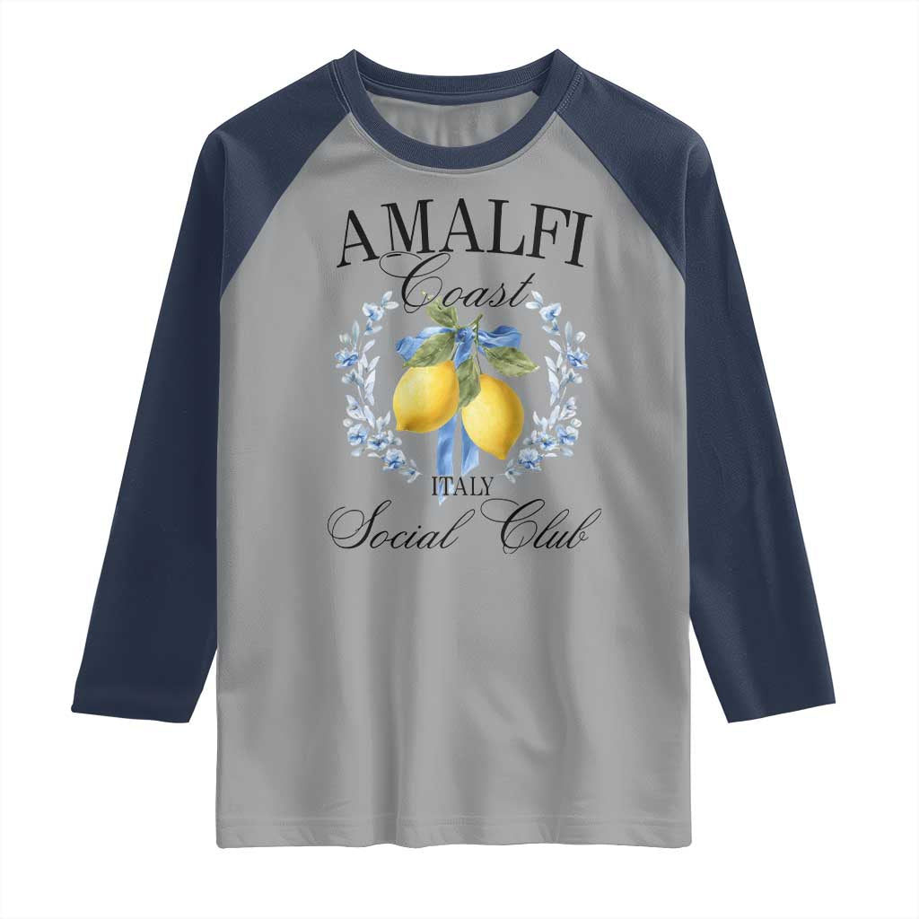 Amalfi Italy Coast Social Club Raglan Shirt Coquette Bow Lemon Travel - Wonder Print Shop