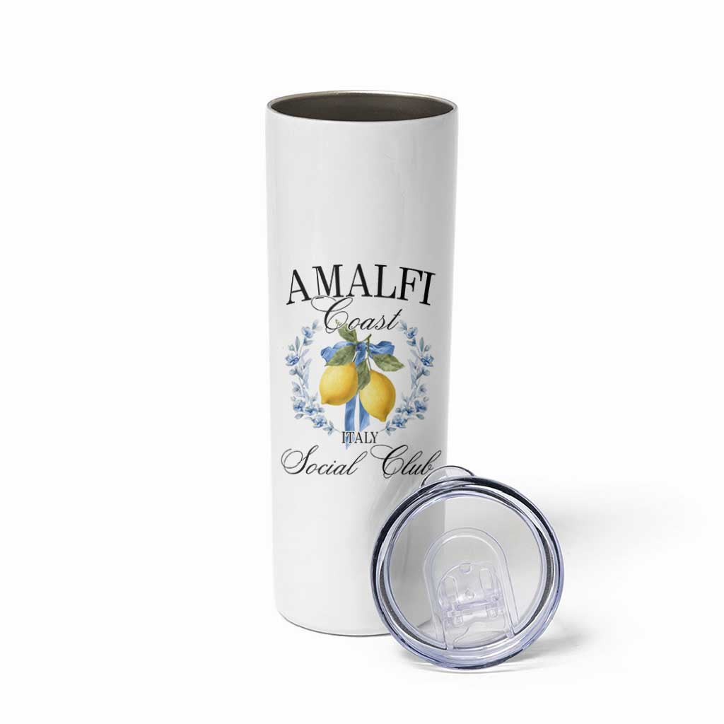 Amalfi Italy Coast Social Club Skinny Tumbler Coquette Bow Lemon Travel - Wonder Print Shop