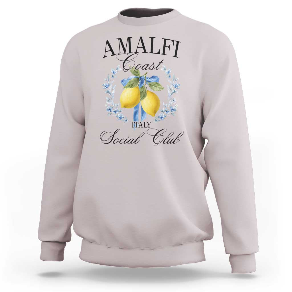 Amalfi Italy Coast Social Club Sweatshirt Coquette Bow Lemon Travel - Wonder Print Shop