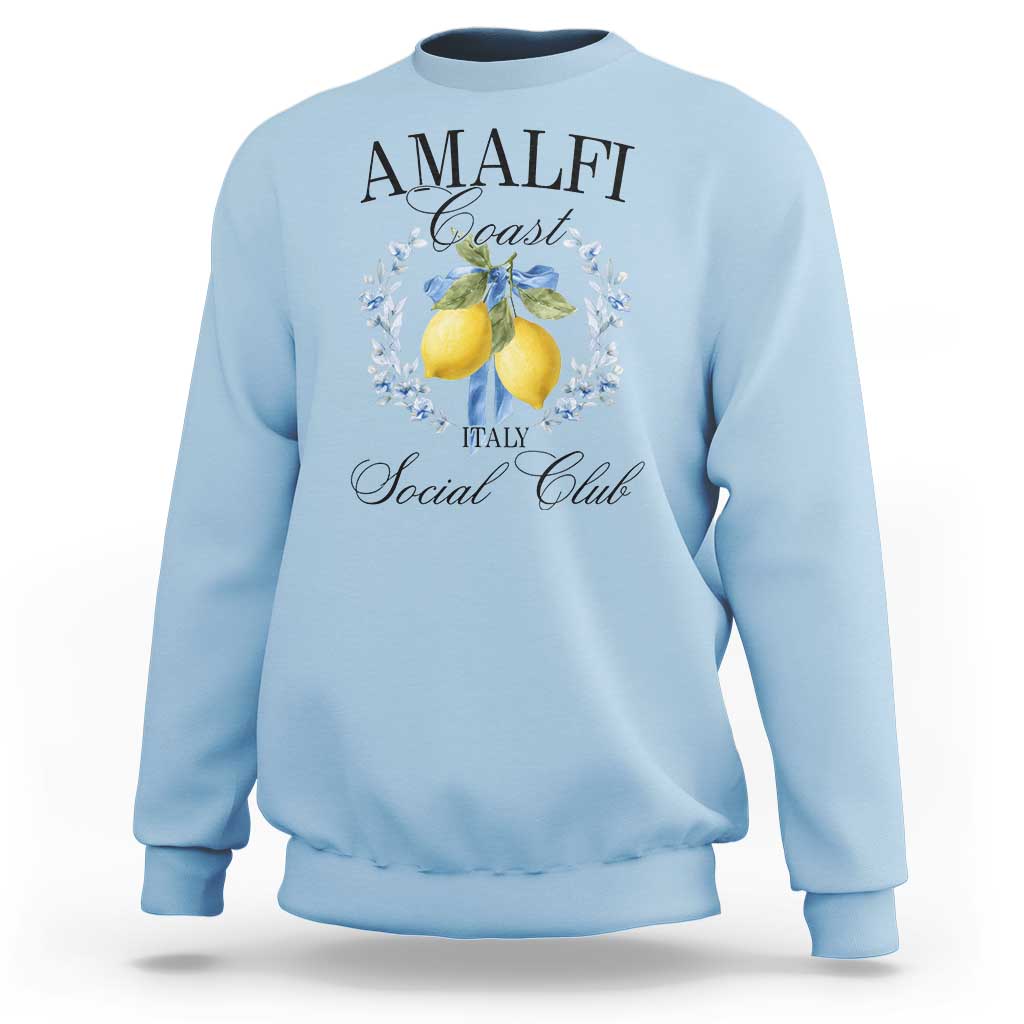 Amalfi Italy Coast Social Club Sweatshirt Coquette Bow Lemon Travel - Wonder Print Shop