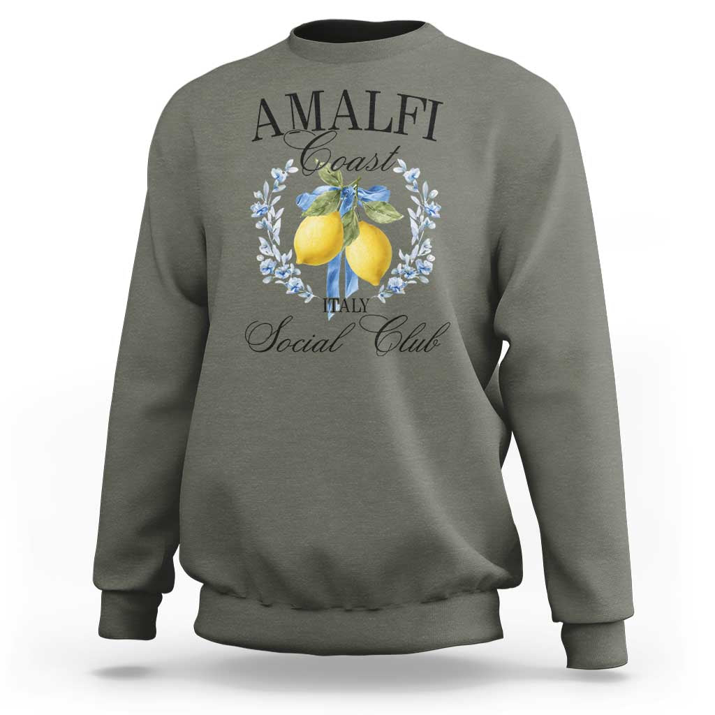 Amalfi Italy Coast Social Club Sweatshirt Coquette Bow Lemon Travel - Wonder Print Shop