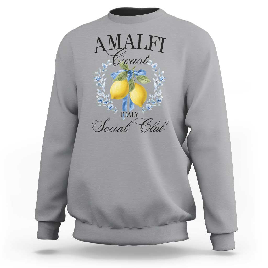 Amalfi Italy Coast Social Club Sweatshirt Coquette Bow Lemon Travel - Wonder Print Shop