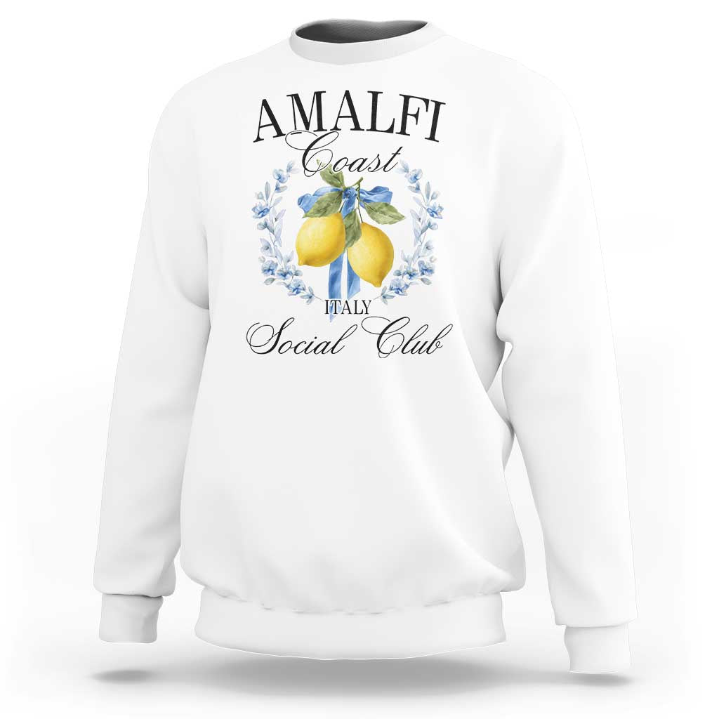 Amalfi Italy Coast Social Club Sweatshirt Coquette Bow Lemon Travel - Wonder Print Shop