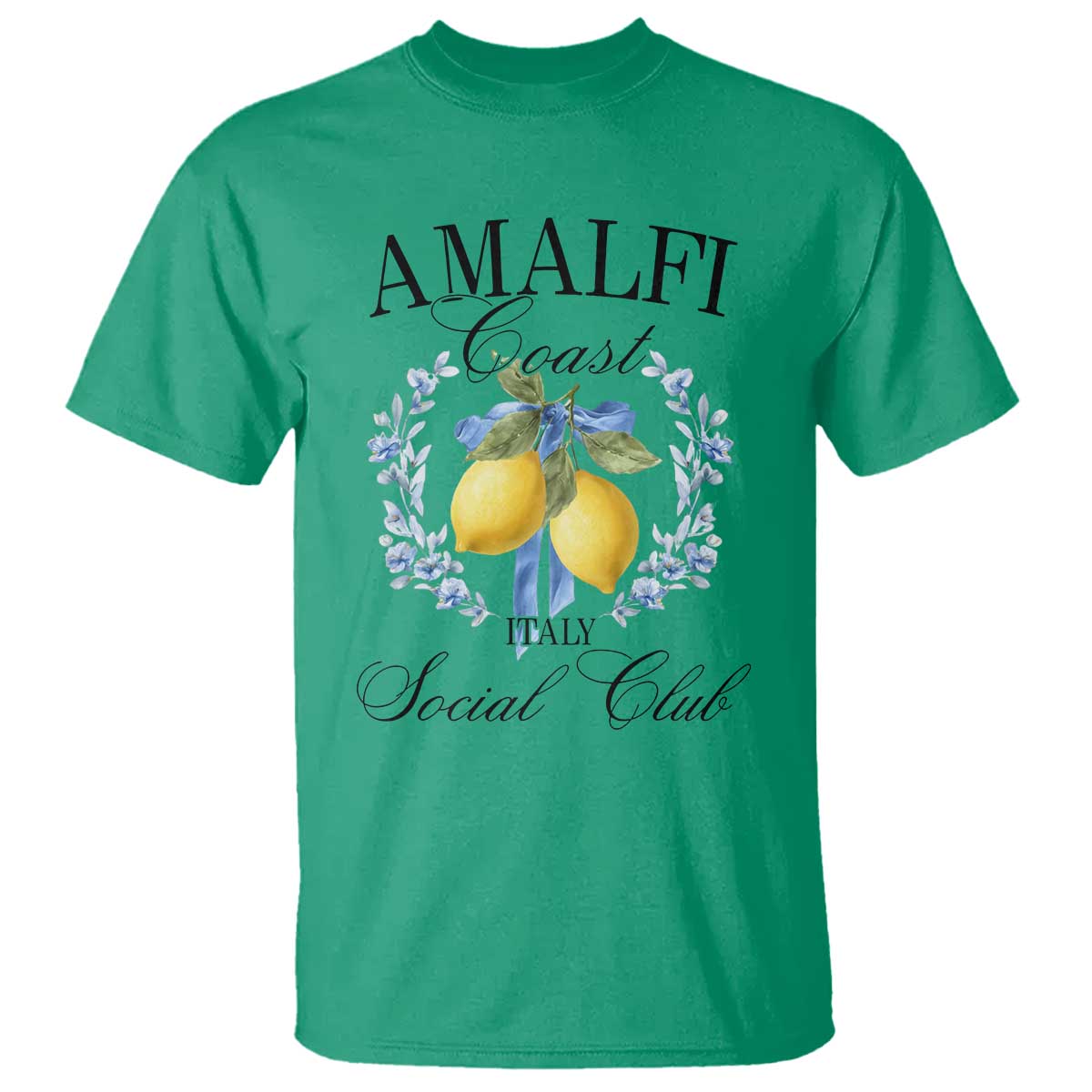 Amalfi Italy Coast Social Club T Shirt Coquette Bow Lemon Travel - Wonder Print Shop