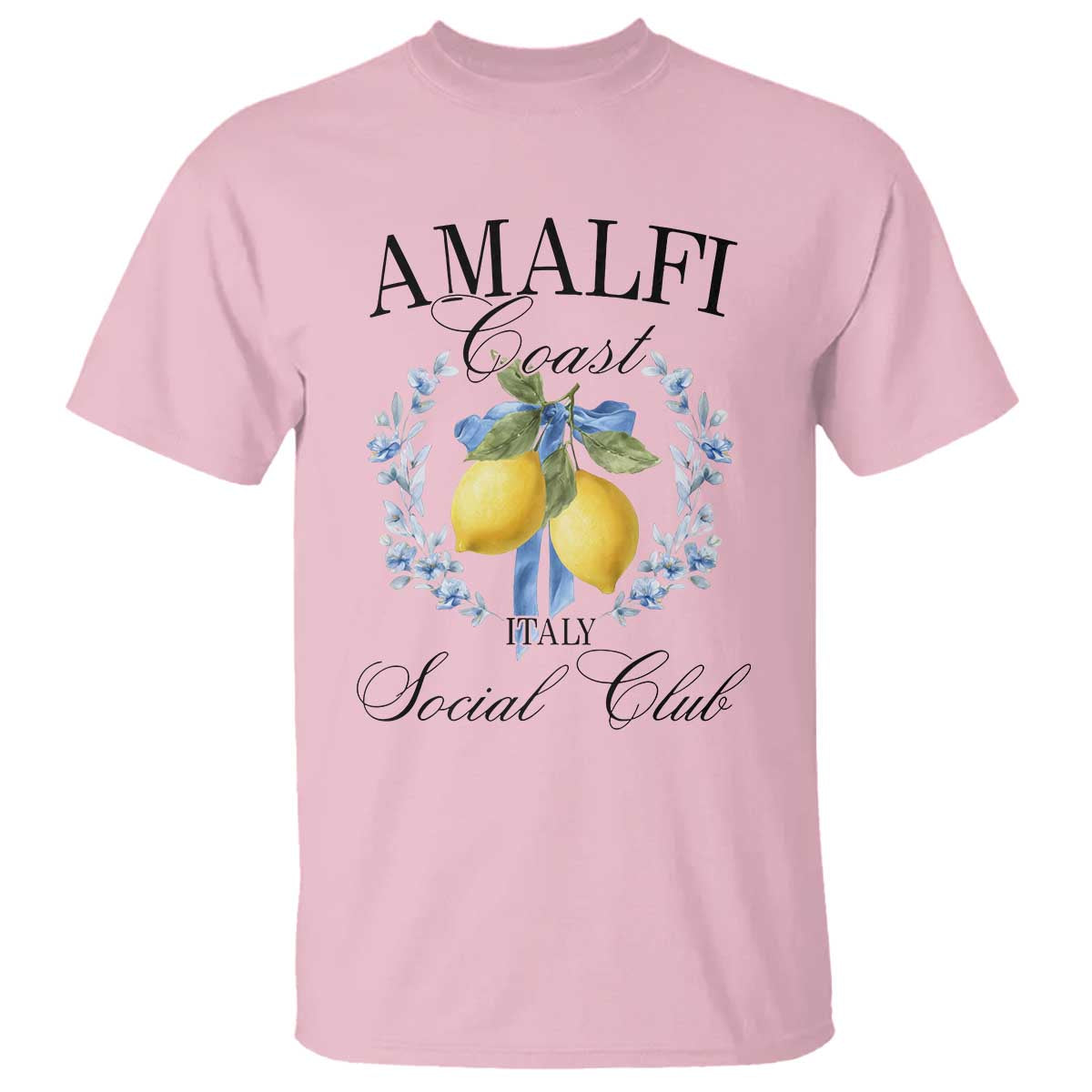 Amalfi Italy Coast Social Club T Shirt Coquette Bow Lemon Travel - Wonder Print Shop