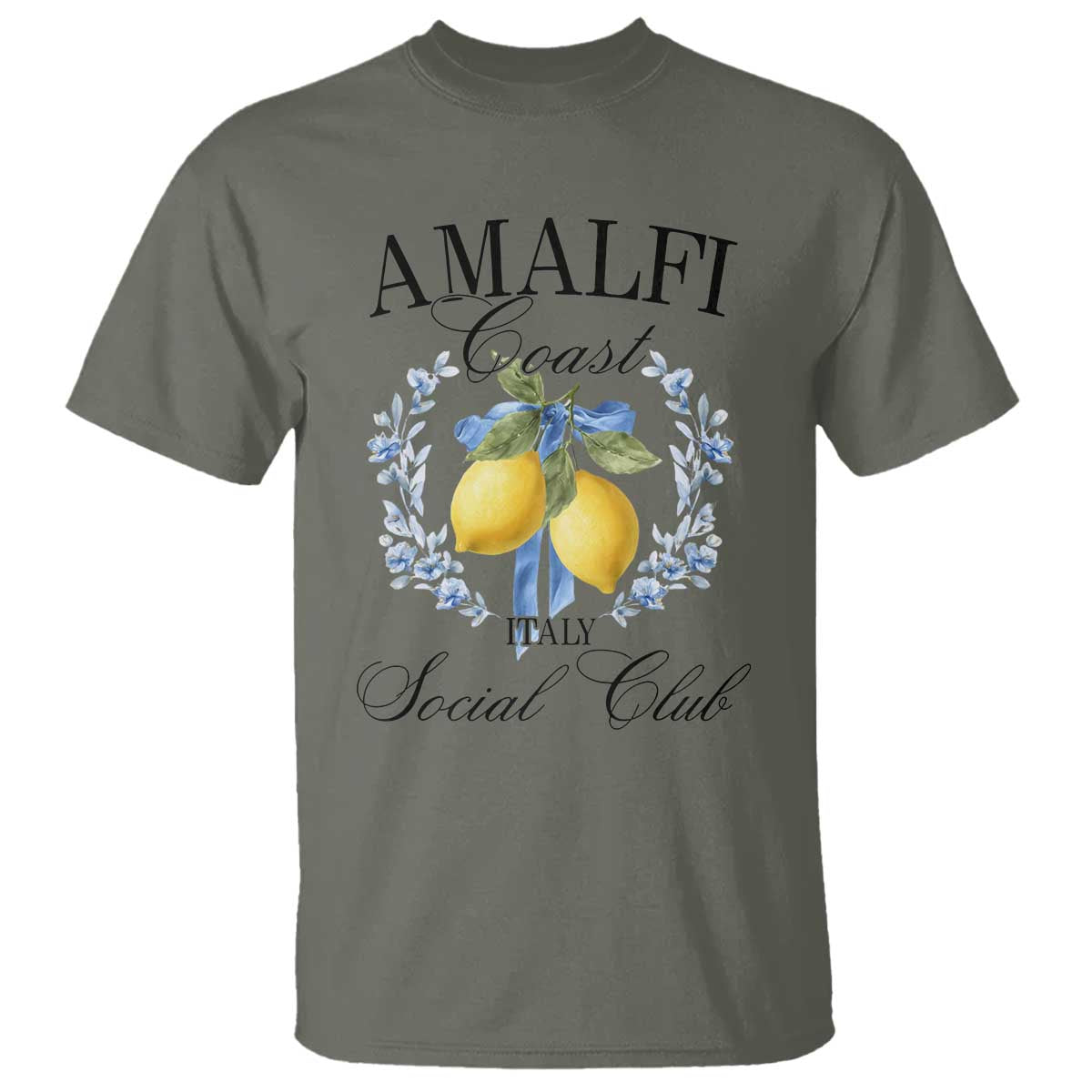 Amalfi Italy Coast Social Club T Shirt Coquette Bow Lemon Travel - Wonder Print Shop