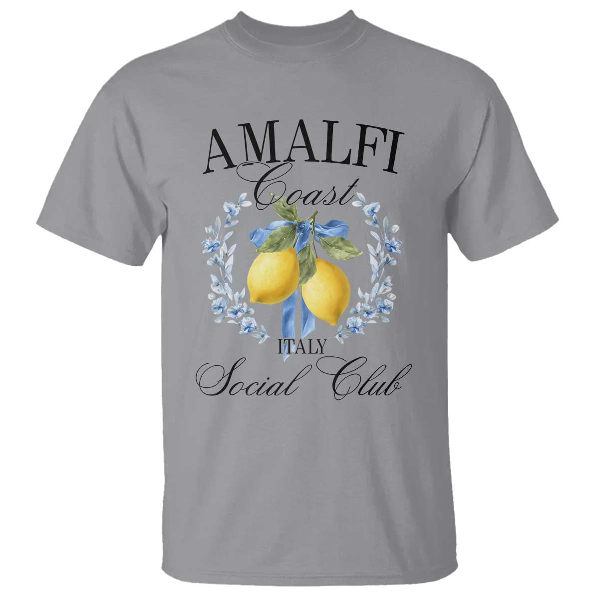 Amalfi Italy Coast Social Club T Shirt Coquette Bow Lemon Travel - Wonder Print Shop