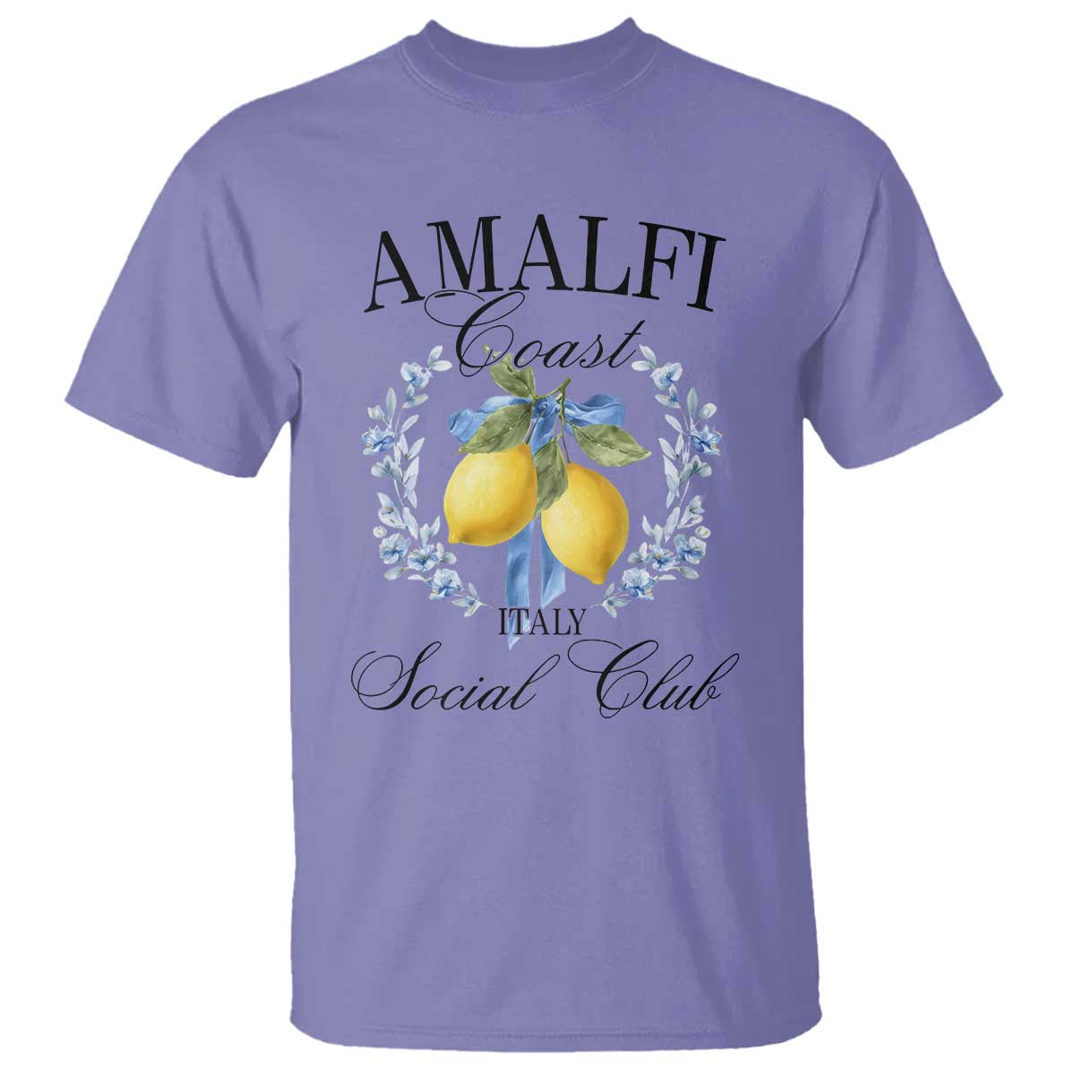 Amalfi Italy Coast Social Club T Shirt Coquette Bow Lemon Travel - Wonder Print Shop