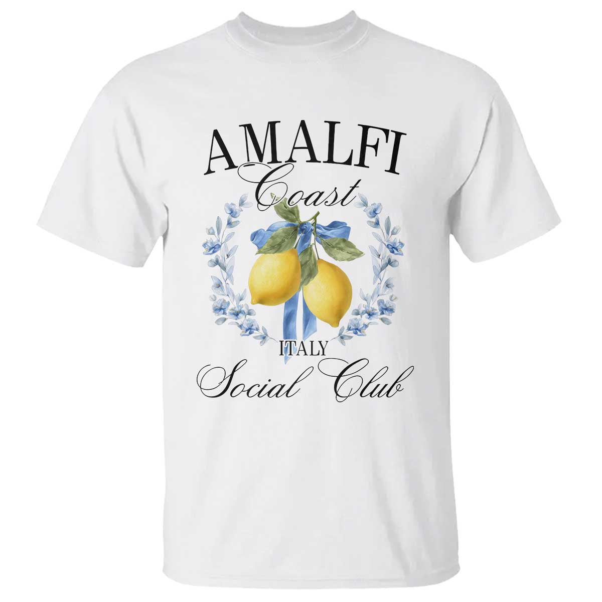 Amalfi Italy Coast Social Club T Shirt Coquette Bow Lemon Travel - Wonder Print Shop