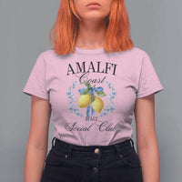Amalfi Italy Coast Social Club T Shirt For Women Coquette Bow Lemon Travel - Wonder Print Shop