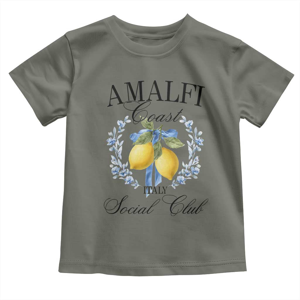 Amalfi Italy Coast Social Club Toddler T Shirt Coquette Bow Lemon Travel - Wonder Print Shop