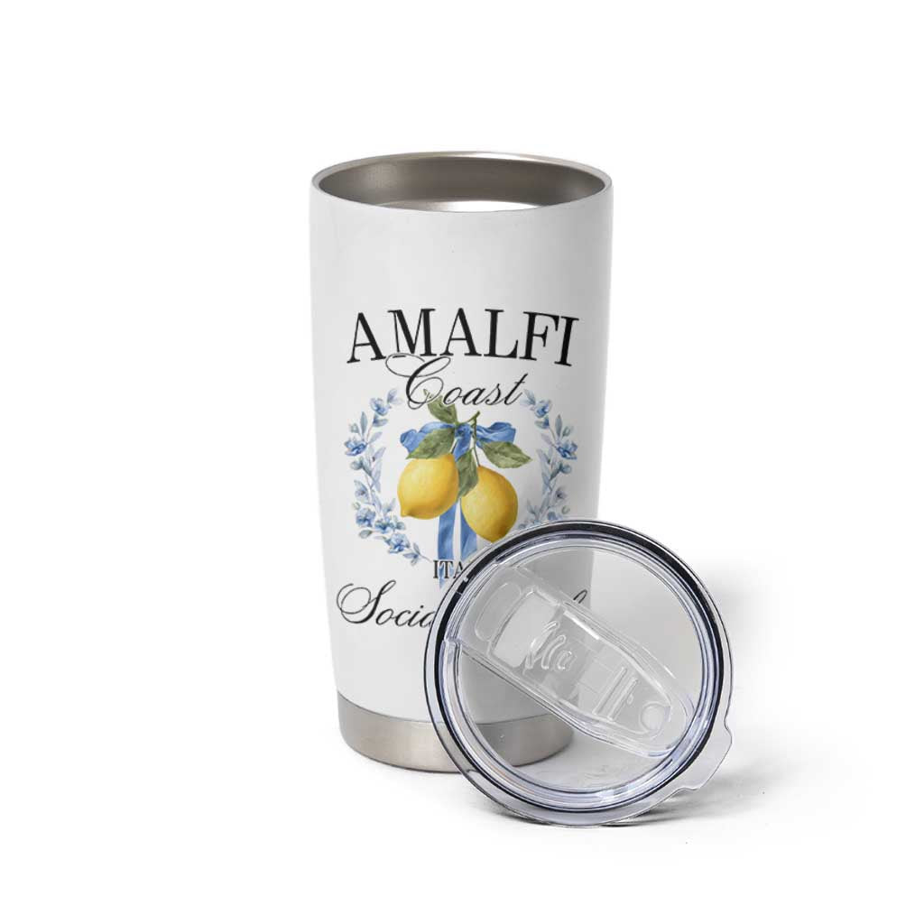 Amalfi Italy Coast Social Club Tumbler Cup Coquette Bow Lemon Travel - Wonder Print Shop