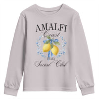 Amalfi Italy Coast Social Club Youth Sweatshirt Coquette Bow Lemon Travel - Wonder Print Shop