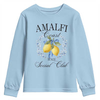 Amalfi Italy Coast Social Club Youth Sweatshirt Coquette Bow Lemon Travel - Wonder Print Shop