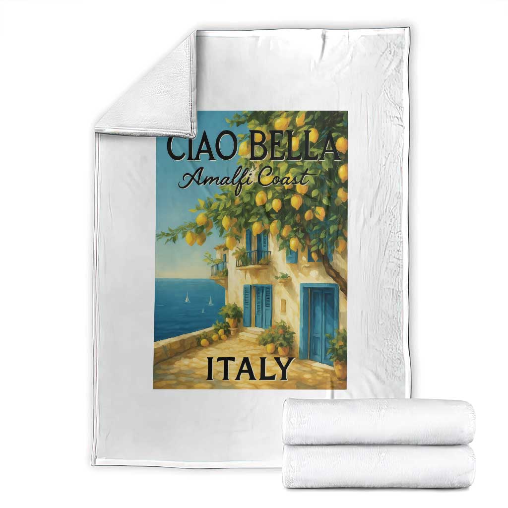 Italian Summer Amalfi Coast Throw Blanket Ciao Bella Italy Lemon - Wonder Print Shop