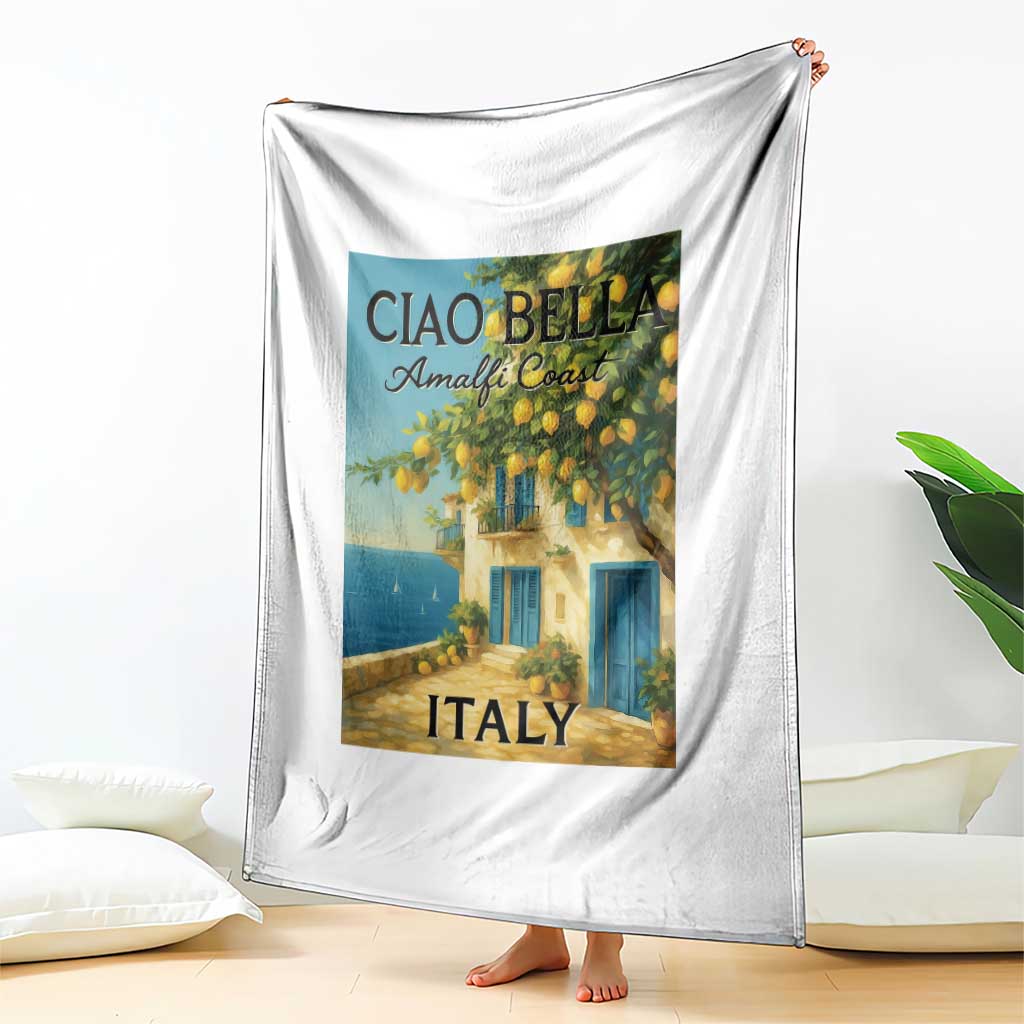 Italian Summer Amalfi Coast Throw Blanket Ciao Bella Italy Lemon - Wonder Print Shop