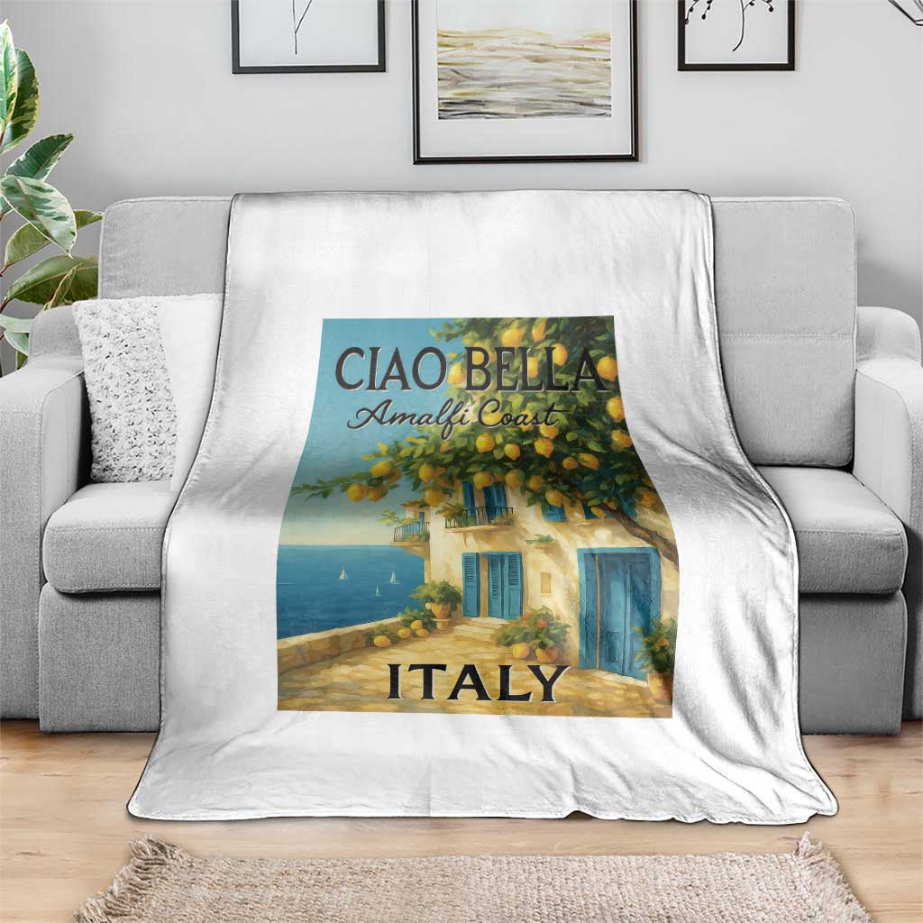 Italian Summer Amalfi Coast Throw Blanket Ciao Bella Italy Lemon - Wonder Print Shop