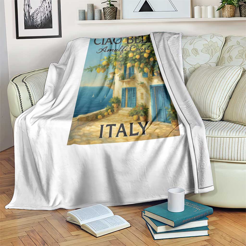 Italian Summer Amalfi Coast Throw Blanket Ciao Bella Italy Lemon - Wonder Print Shop