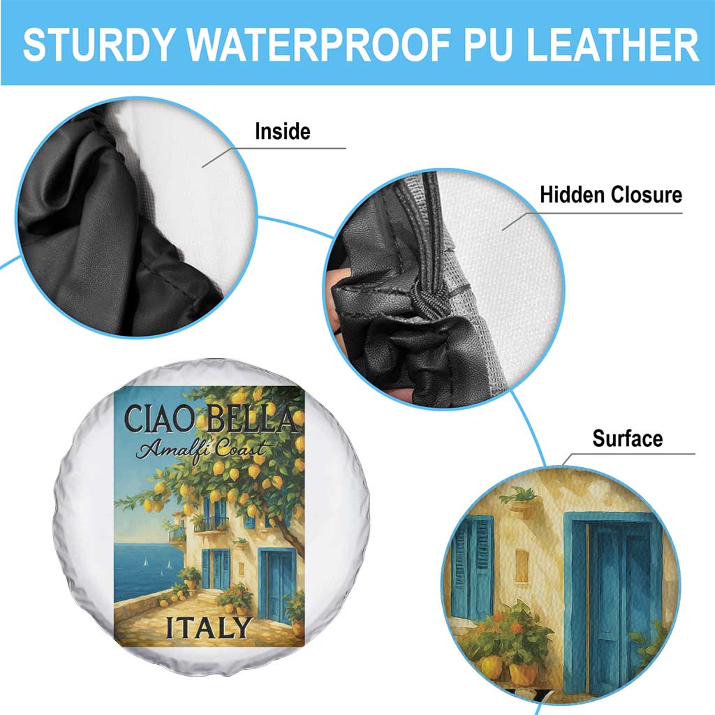 Italian Summer Amalfi Coast Spare Tire Cover Ciao Bella Italy Lemon - Wonder Print Shop