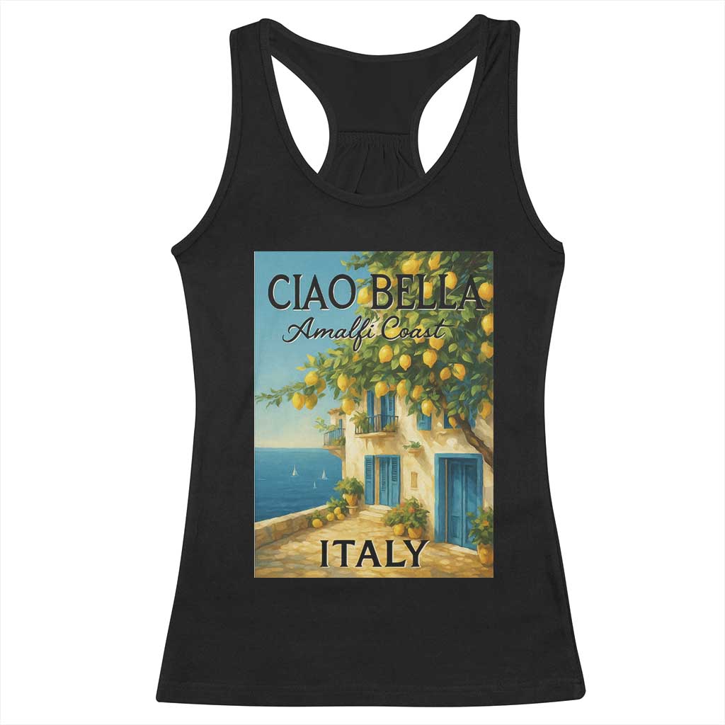 Italian Summer Amalfi Coast Racerback Tank Top Ciao Bella Italy Lemon - Wonder Print Shop