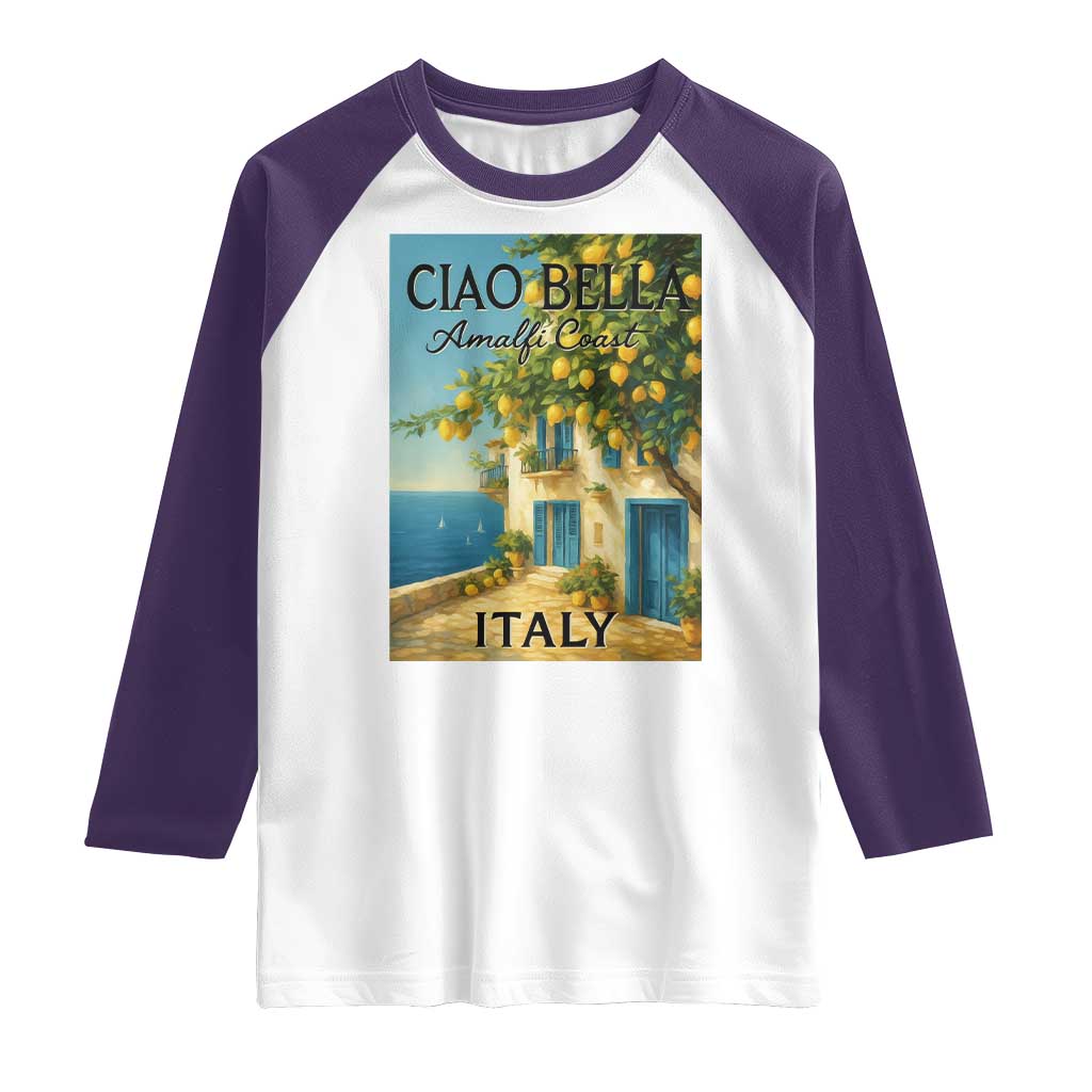 Italian Summer Amalfi Coast Raglan Shirt Ciao Bella Italy Lemon - Wonder Print Shop