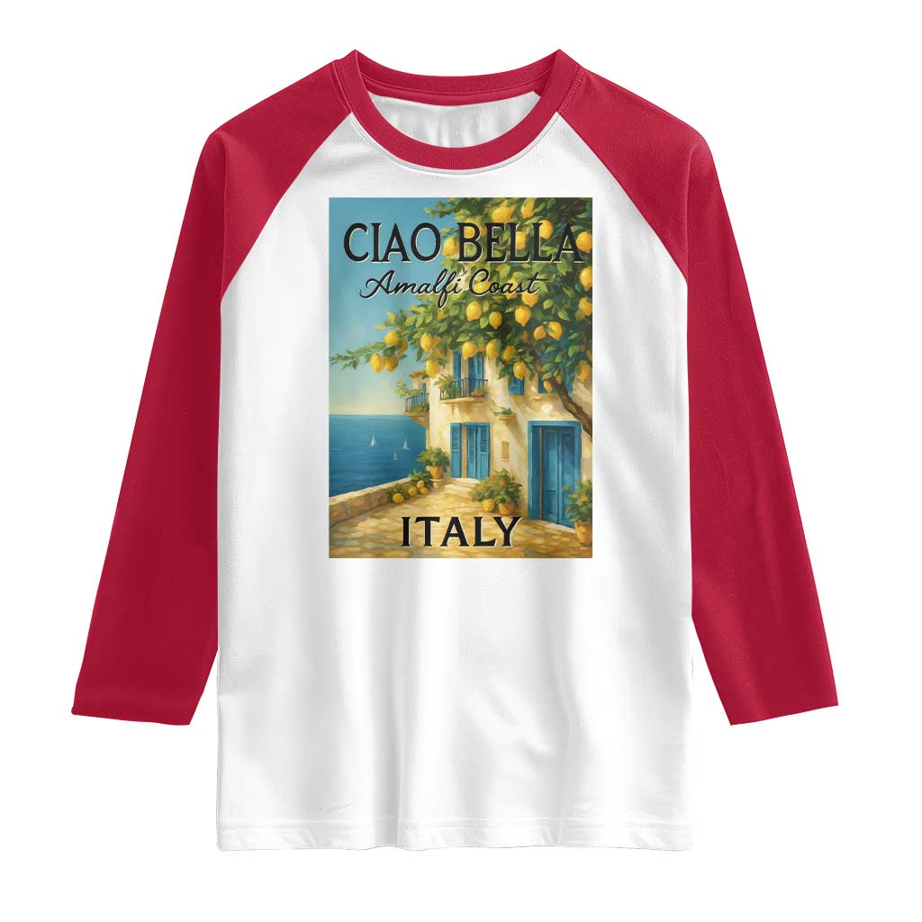 Italian Summer Amalfi Coast Raglan Shirt Ciao Bella Italy Lemon - Wonder Print Shop