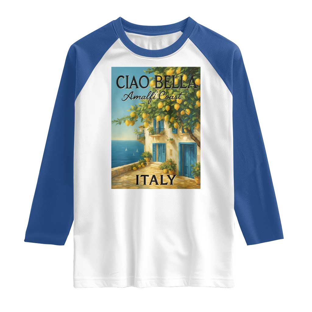Italian Summer Amalfi Coast Raglan Shirt Ciao Bella Italy Lemon - Wonder Print Shop