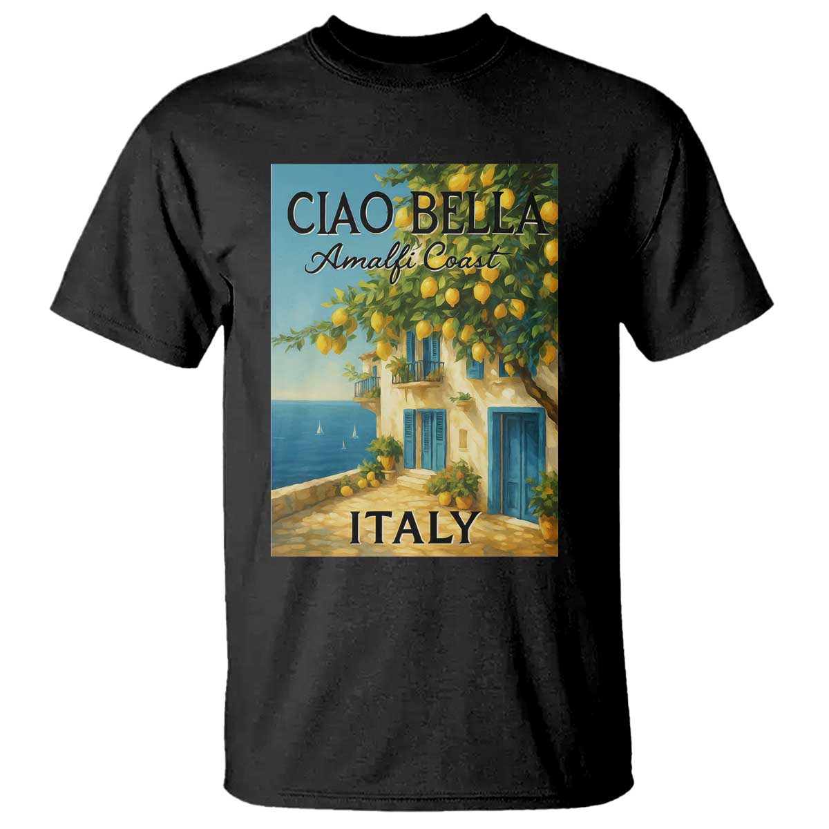 Italian Summer Amalfi Coast T Shirt Ciao Bella Italy Lemon - Wonder Print Shop