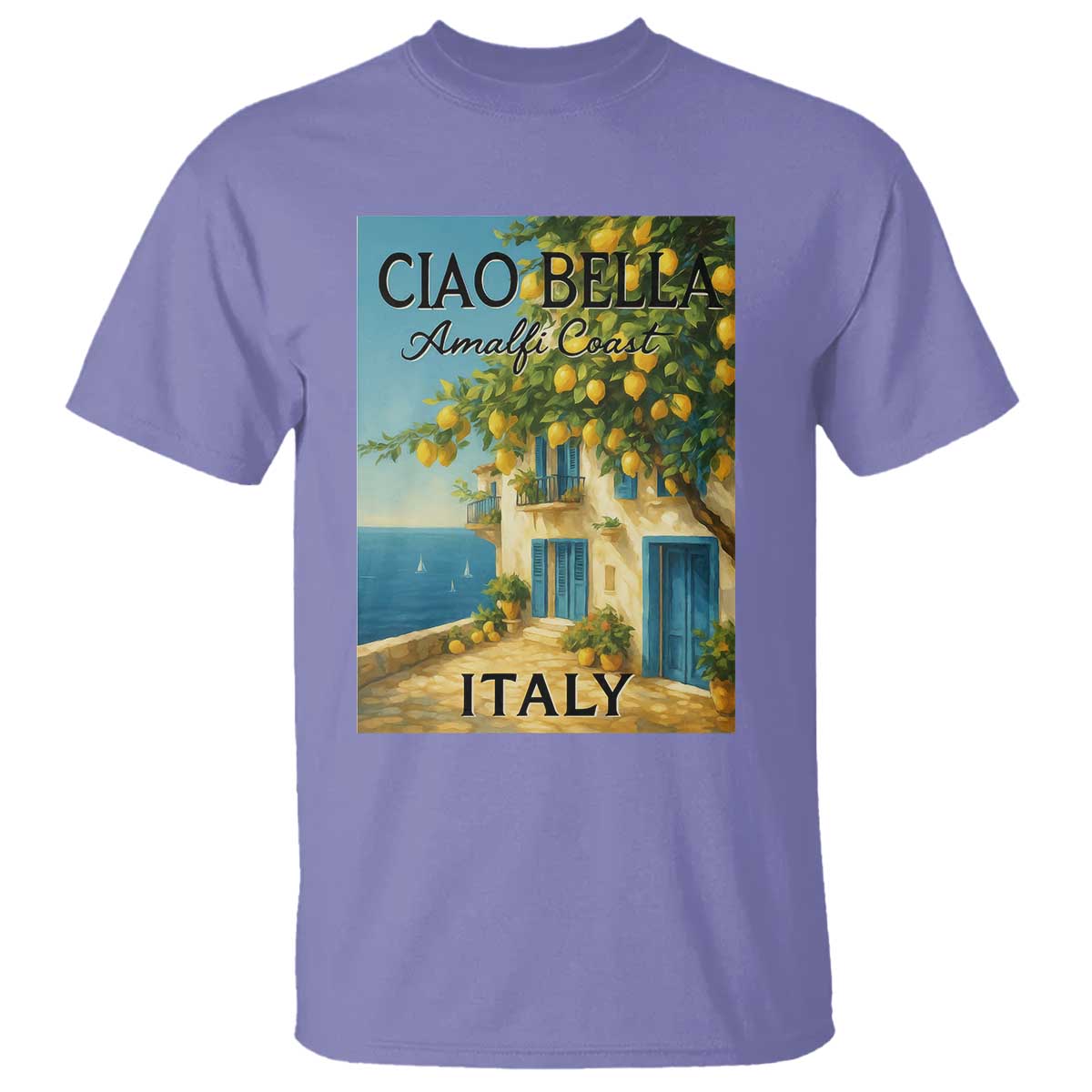 Italian Summer Amalfi Coast T Shirt Ciao Bella Italy Lemon - Wonder Print Shop