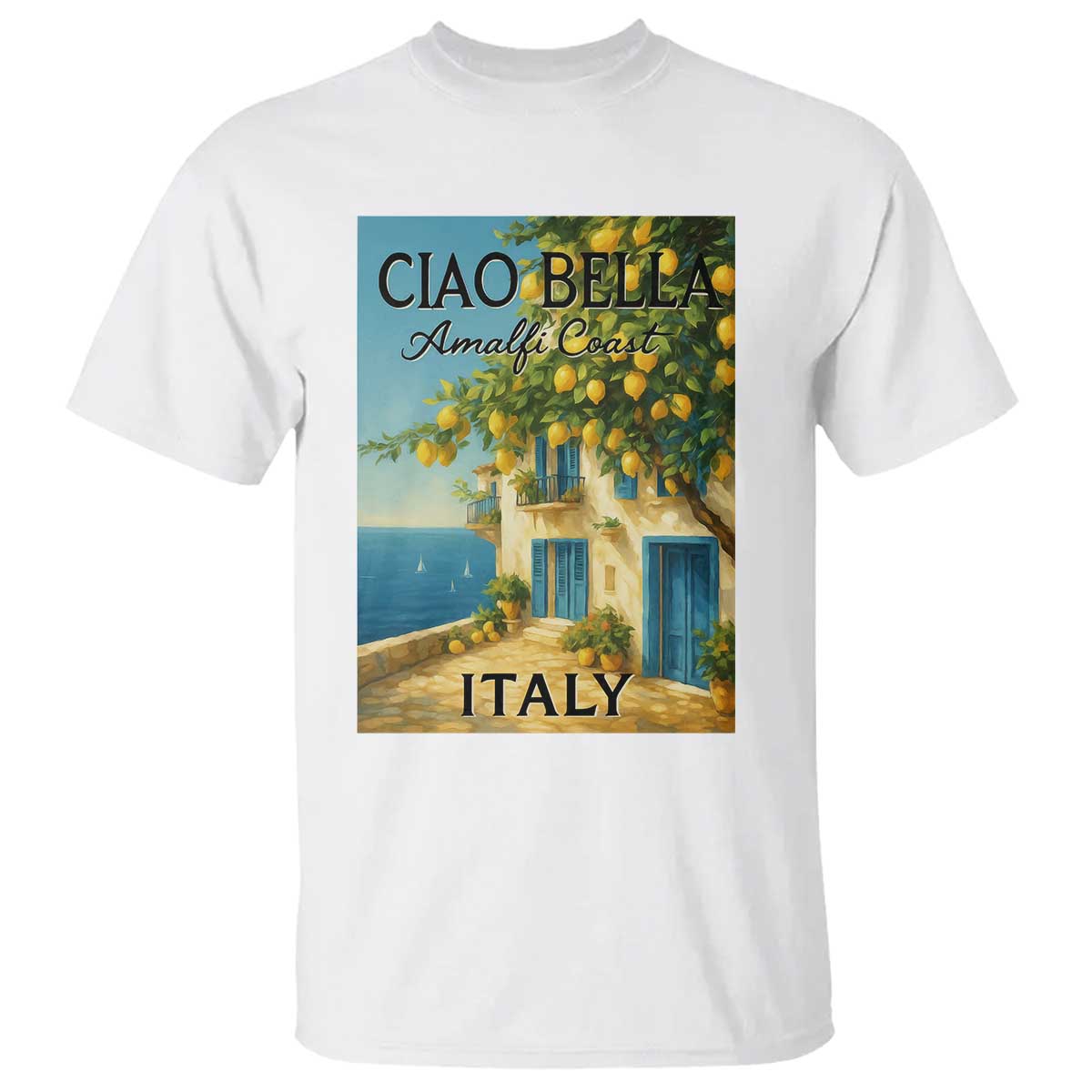Italian Summer Amalfi Coast T Shirt Ciao Bella Italy Lemon - Wonder Print Shop