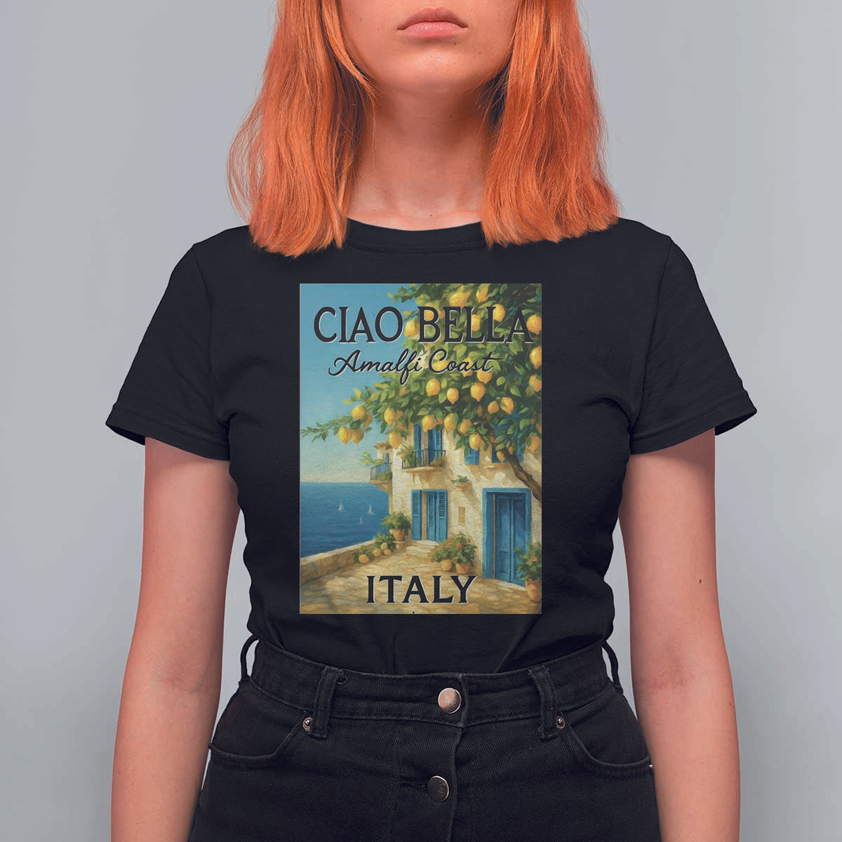 Italian Summer Amalfi Coast T Shirt For Women Ciao Bella Italy Lemon - Wonder Print Shop