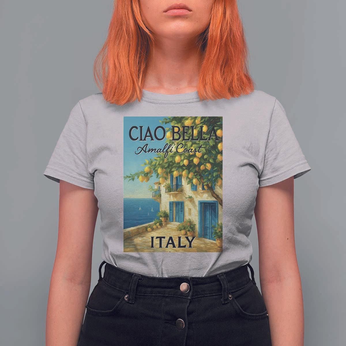Italian Summer Amalfi Coast T Shirt For Women Ciao Bella Italy Lemon - Wonder Print Shop