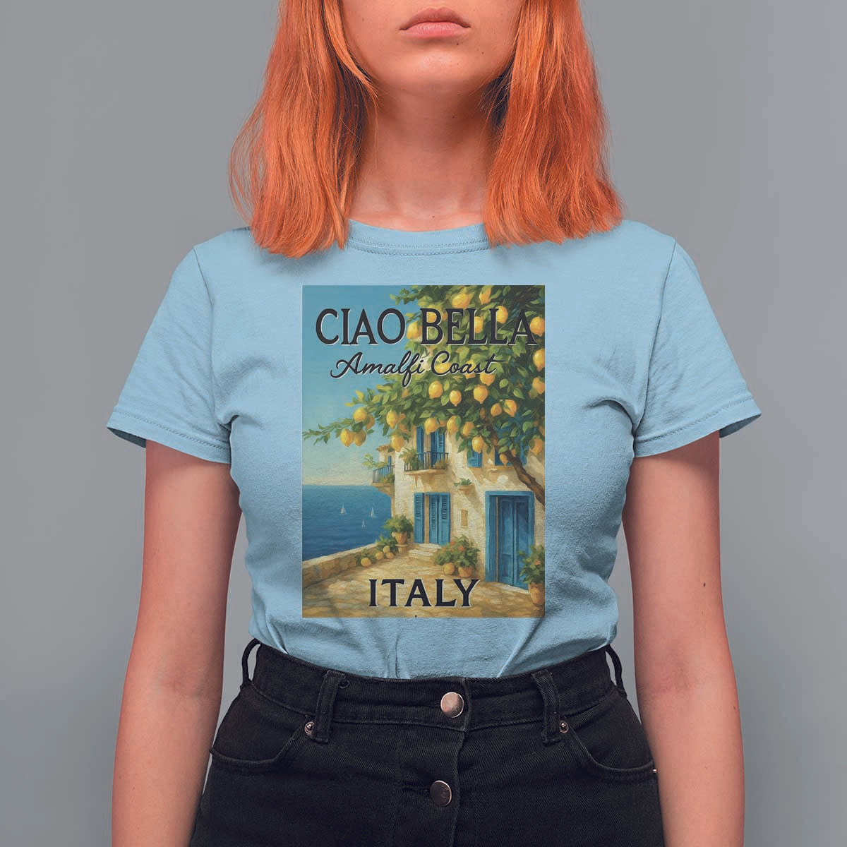 Italian Summer Amalfi Coast T Shirt For Women Ciao Bella Italy Lemon - Wonder Print Shop