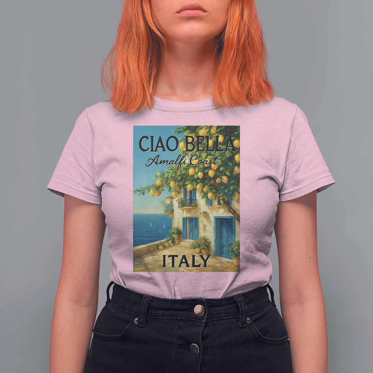 Italian Summer Amalfi Coast T Shirt For Women Ciao Bella Italy Lemon - Wonder Print Shop