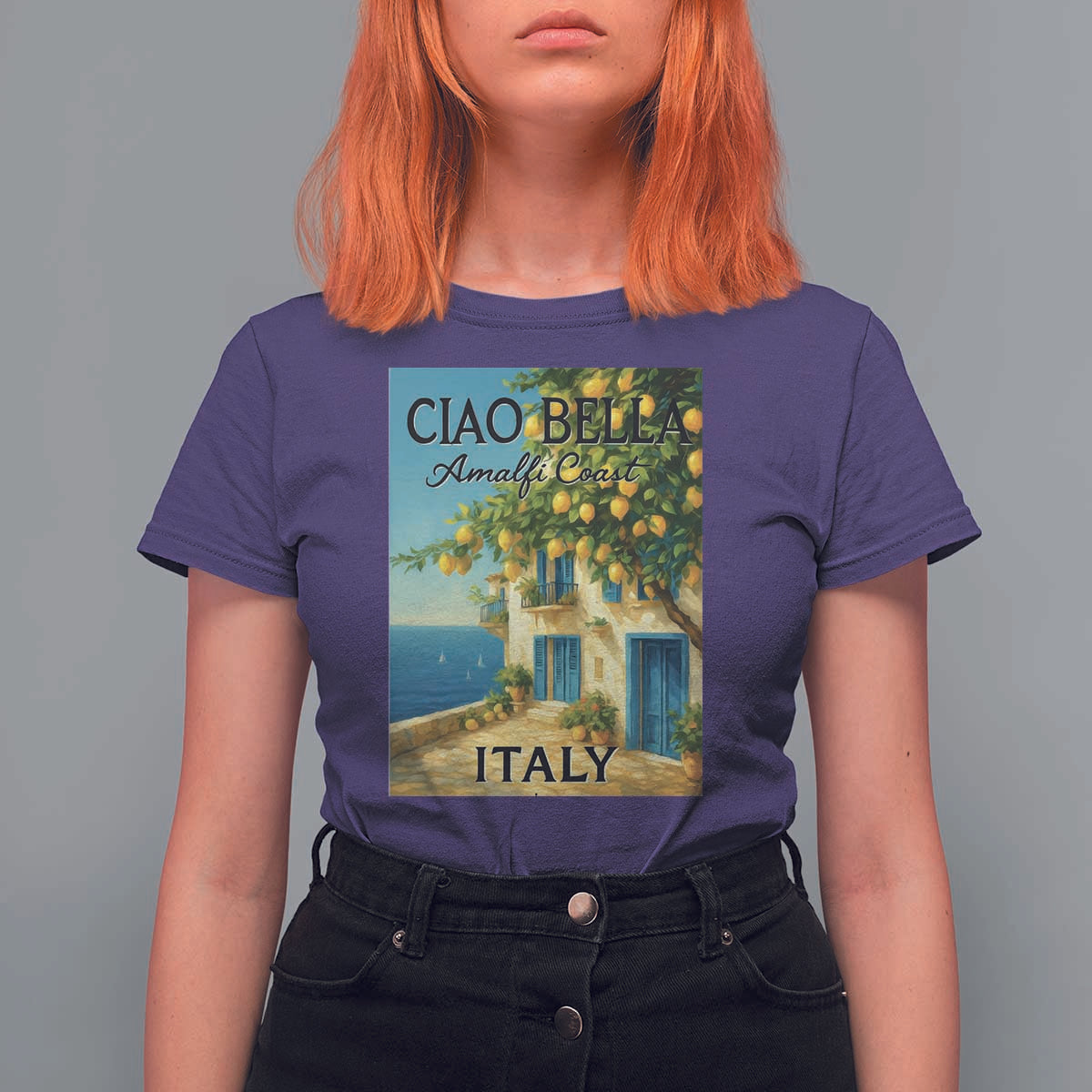 Italian Summer Amalfi Coast T Shirt For Women Ciao Bella Italy Lemon - Wonder Print Shop