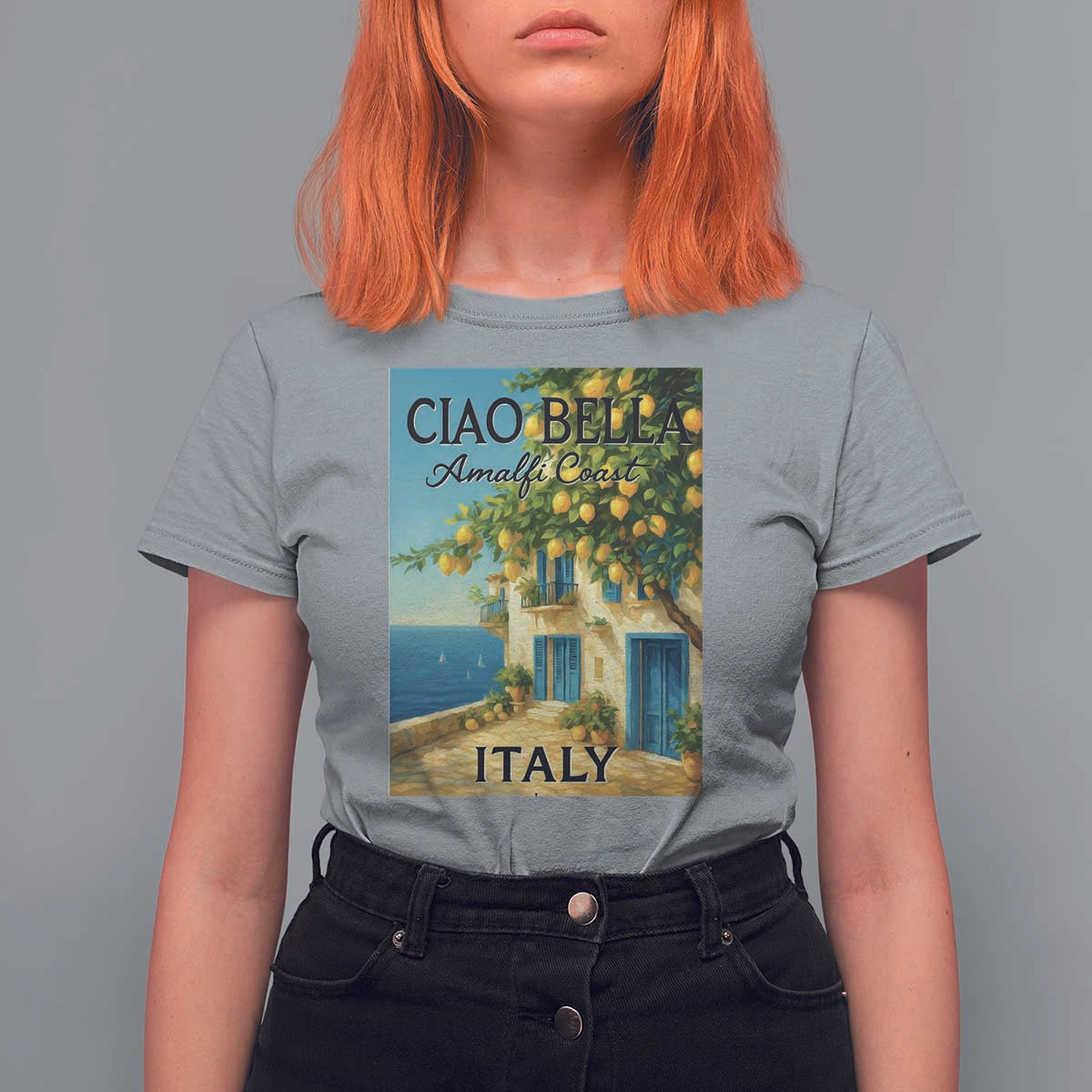 Italian Summer Amalfi Coast T Shirt For Women Ciao Bella Italy Lemon - Wonder Print Shop