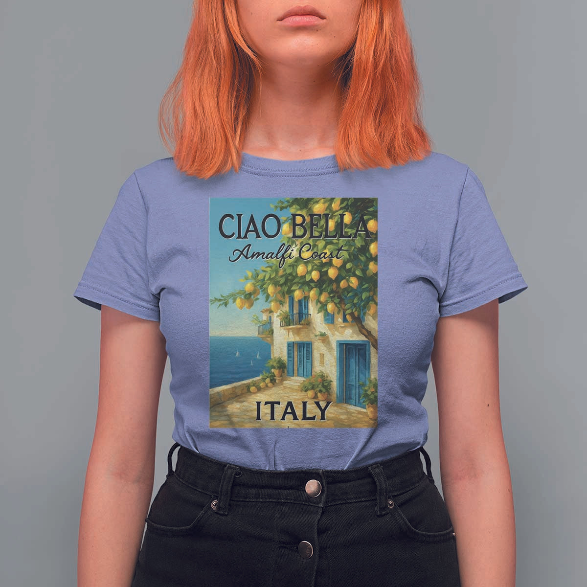 Italian Summer Amalfi Coast T Shirt For Women Ciao Bella Italy Lemon - Wonder Print Shop