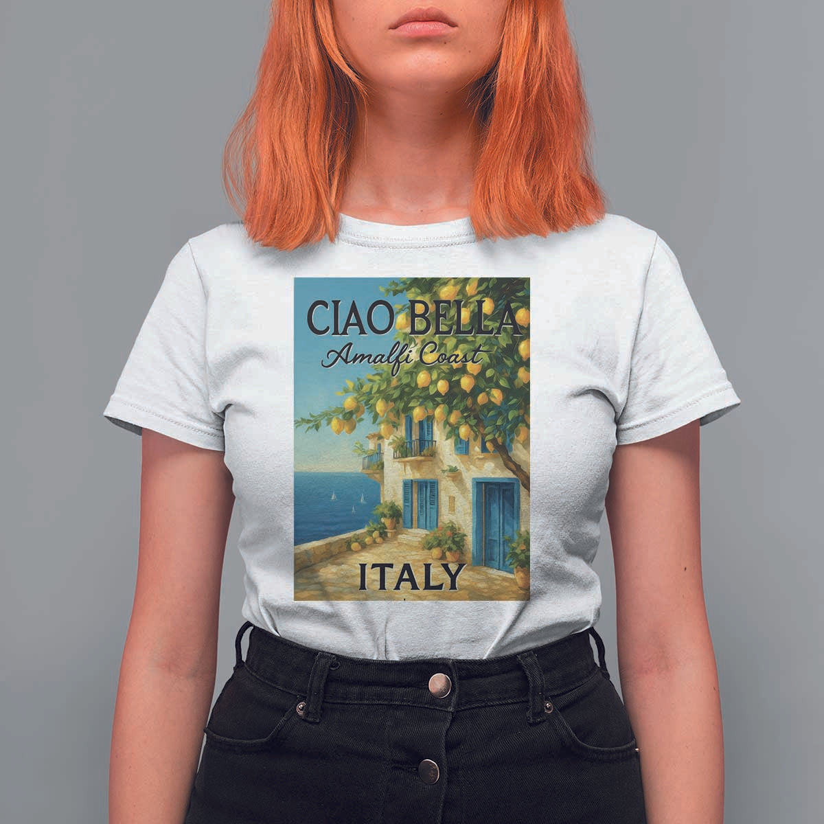 Italian Summer Amalfi Coast T Shirt For Women Ciao Bella Italy Lemon - Wonder Print Shop