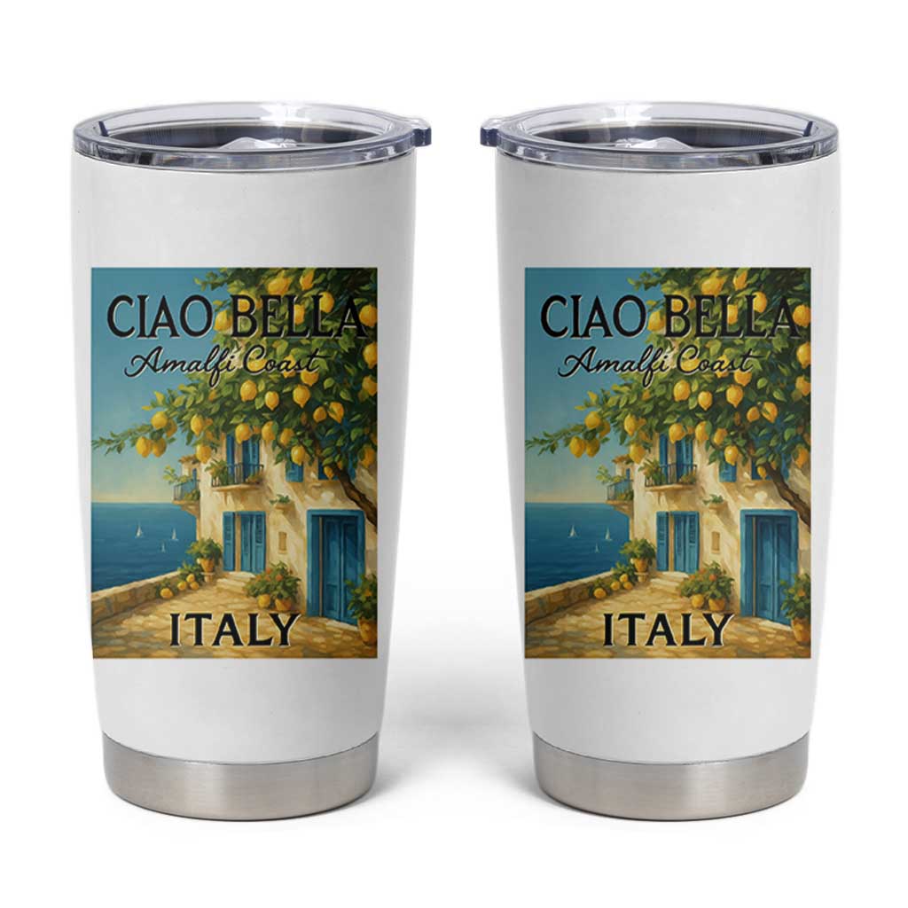 Italian Summer Amalfi Coast Tumbler Cup Ciao Bella Italy Lemon - Wonder Print Shop