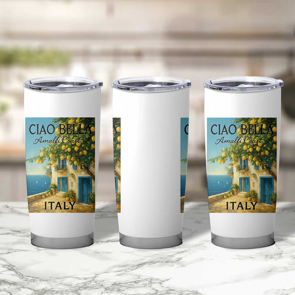Italian Summer Amalfi Coast Tumbler Cup Ciao Bella Italy Lemon - Wonder Print Shop