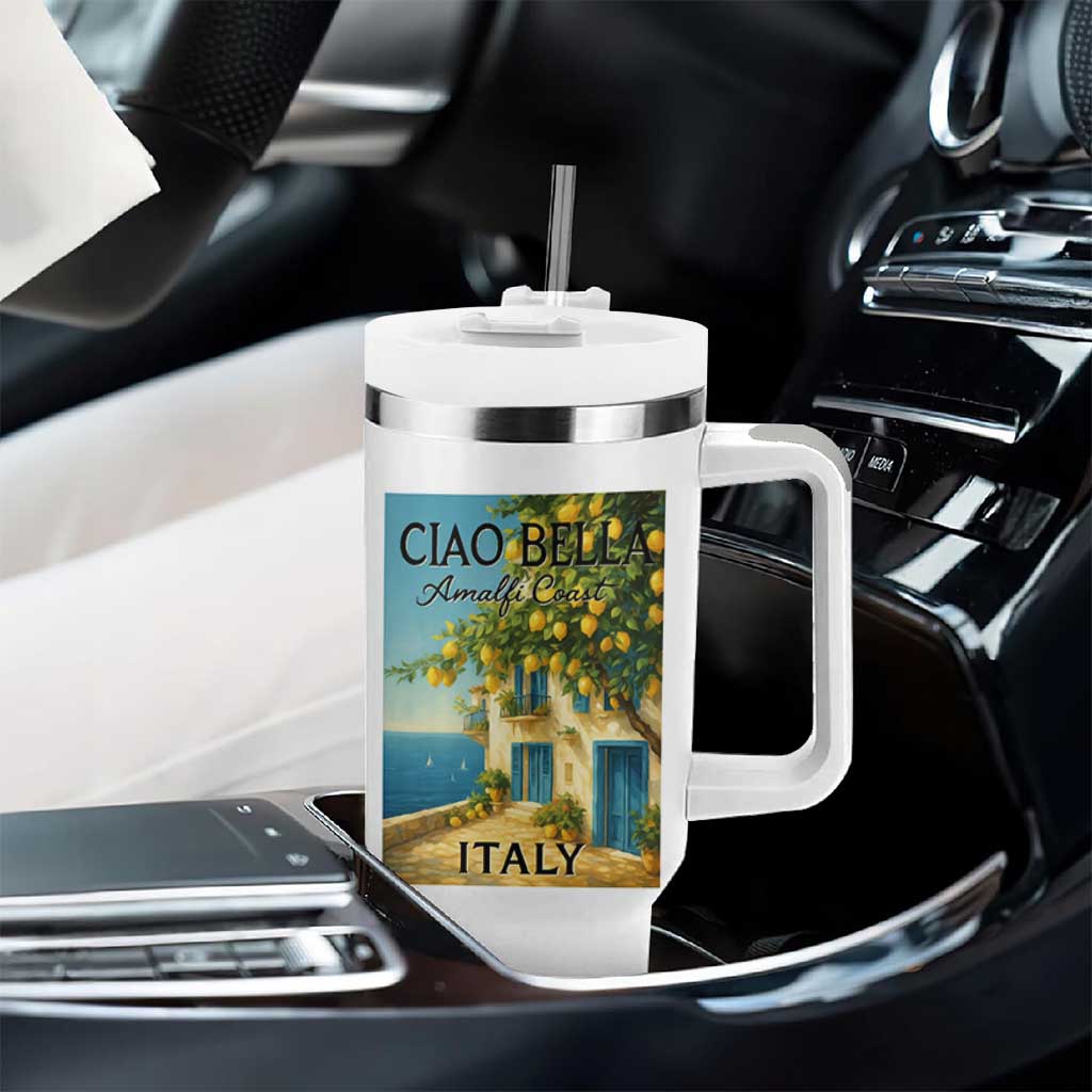 Italian Summer Amalfi Coast Tumbler With Handle Ciao Bella Italy Lemon - Wonder Print Shop
