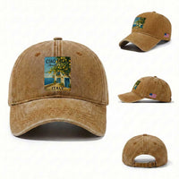 Italian Summer Amalfi Coast Washed Cotton Baseball Cap Ciao Bella Italy Lemon